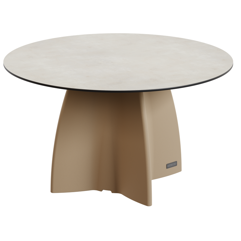 Table de jardin design ronde, table ronde extérieur 6 personnes
