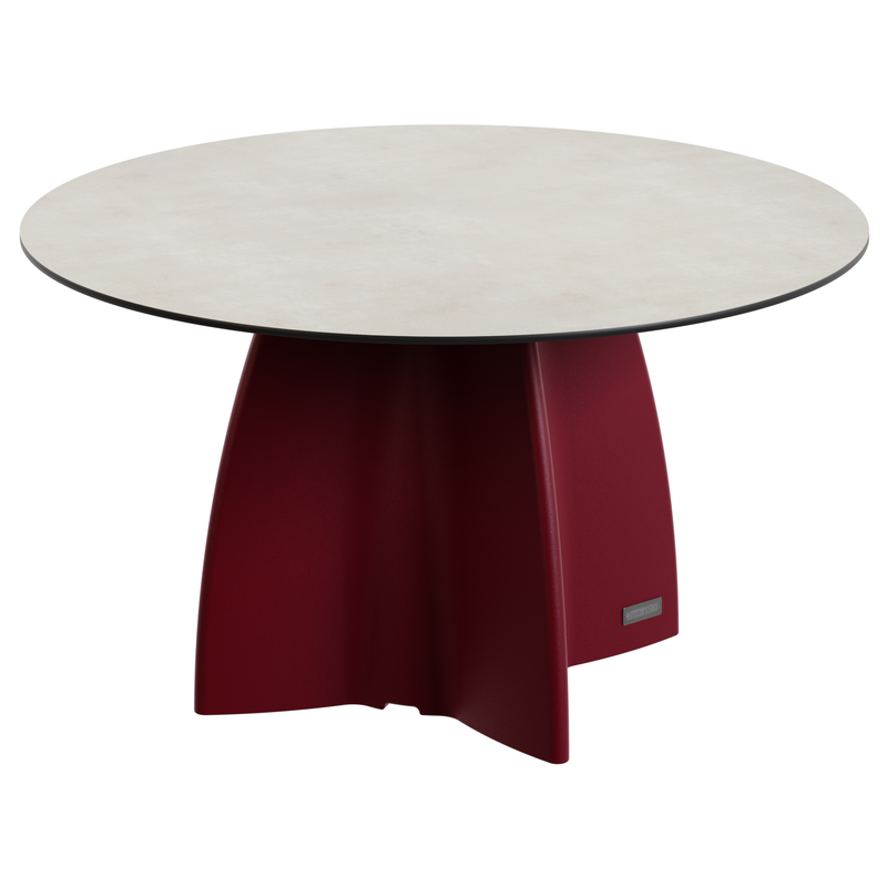Table de jardin design ronde, table ronde extérieur 6 personnes