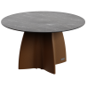 Table jardin ronde marbre noir, table jardin design 6 personnes