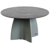 Table jardin ronde marbre noir, table jardin design 6 personnes