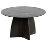Table jardin ronde marbre noir, table jardin design 6 personnes