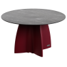Table jardin ronde marbre noir, table jardin design 6 personnes