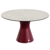 Table design pied central 6 personnes, table ronde jardin haute gamme