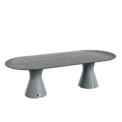 Table ovale marbre noir 10 personnes, table de jardin design ovale haute gamme