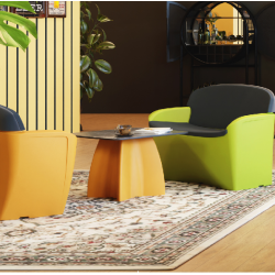 Canapé extérieur 2 places design, banc de jardin polyéthylène