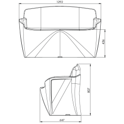 Canapé extérieur 2 places design, banc de jardin polyéthylène