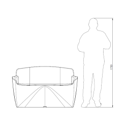 Canapé extérieur 2 places design, banc de jardin polyéthylène