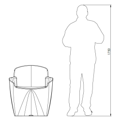 Fauteuil de jardin moderne haute gamme, fauteuil polypropylène design extérieur