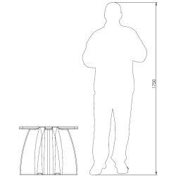 Pied de table basse design, piètement table basse polyéthylène