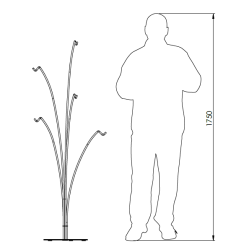 Support lanterne extérieure, arbre porte-lanterne décoratif jardin