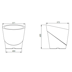 Fabricant pot de fleur 60 cm, pot de fleur moderne polyéthylène