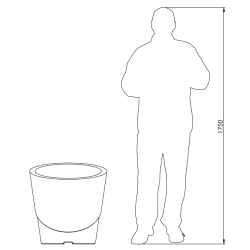 Fabricant pot de fleur 60 cm, pot de fleur moderne polyéthylène