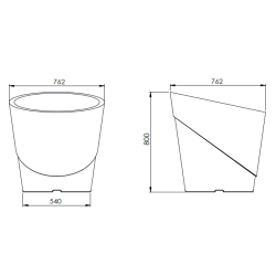Fabricant pot de fleur 80 cm, pot de fleur design léger polyéthylène