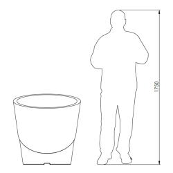 Fabricant pot de fleur 80 cm, pot de fleur design léger polyéthylène