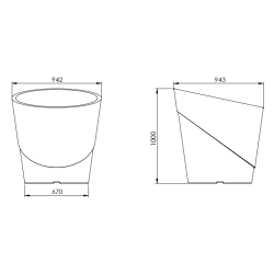 Fabricant pot de fleur 100 cm, pot de fleur design polyéthylène