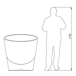 Fabricant pot de fleur 100 cm, pot de fleur design polyéthylène