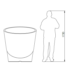 Fabricant pot de fleur 120 cm, grand pot de fleur contemporain polyéthylène