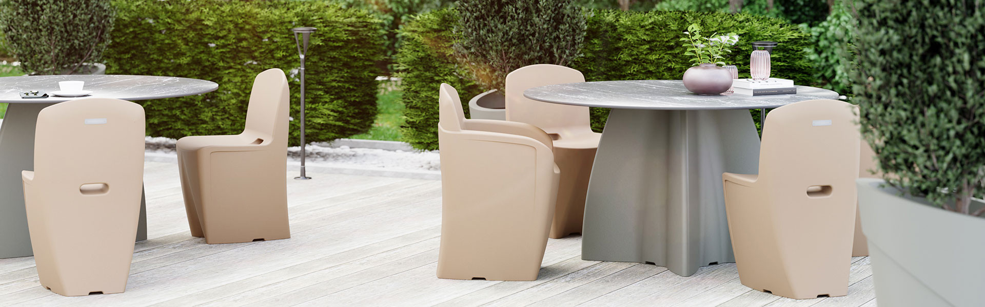 Chaise de jardin résine haut de gamme, fauteuil design salon de jardin