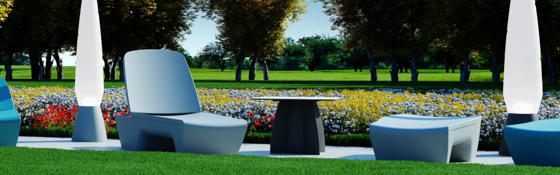 Table basse jardin design résine, table basse extérieur polyéthylène