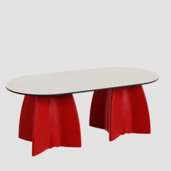 Table basse de jardin ovale, table basse ovale design crème