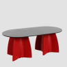 Table basse ovale de jardin marbre noir, table basse ovale design moderne
