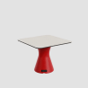 Table basse jardin design, table basse carrée coloris crème