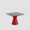 Table basse marbre noir haute gamme, table basse carré design jardin