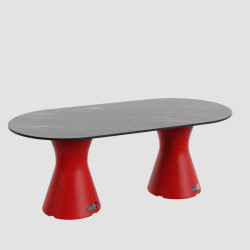 Table basse de jardin design marbe noir, table basse ovale haute gamme
