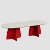 Grande table de jardin design, table extérieur 10 personnes haute gamme